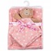 Детское одеяло Luvena Fortuna флисовое с игрушкой-салфеткой, розовое (G8756)