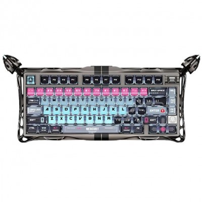 Клавіатура механічна GravaStar Mercury V75 Pro 80keys, Magnetic Jade Gaming, 8K, USB-A, RGB, Cyberpunk