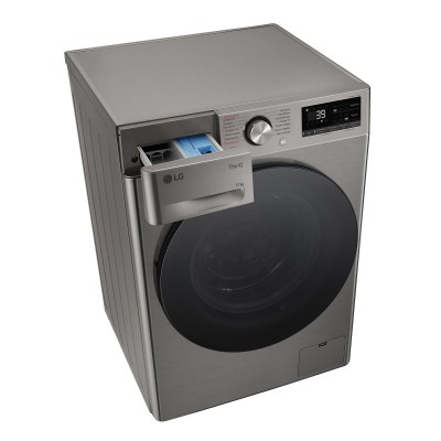 Пральна машина LG фронтальна, 11кг, 1400, A, 57см, дисплей, пара, інвертор, сріблястий
