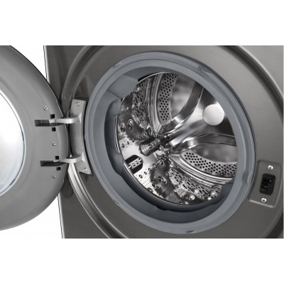 Пральна машина LG фронтальна, 11кг, 1400, A, 57см, дисплей, пара, інвертор, сріблястий