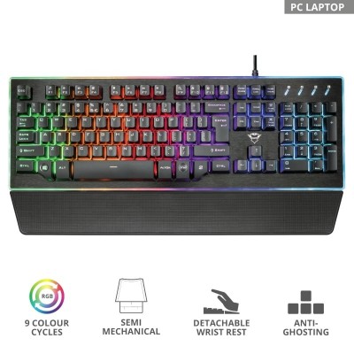 Клавіатура ігрова Trust GXT 860 Thura Semi-mechanical Black