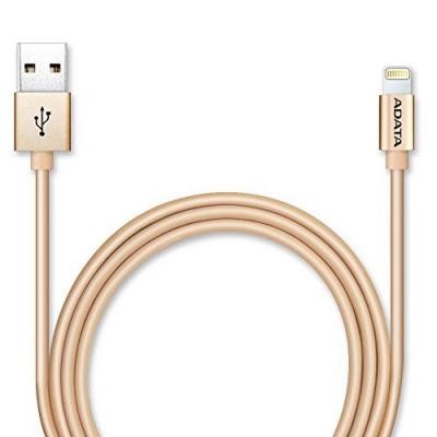 Дата кабель USB 2.0 AM to Lightning 1.0m MFI Golden ADATA (AMFIAL-100CMK-CGD)