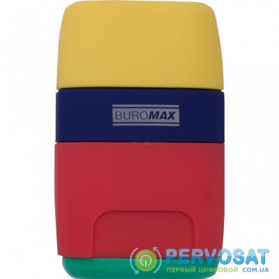 Точилка BUROMAX RUBBER TOUCH /large, container, eraser (BM.4771-1)