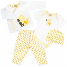 Набір дитячого одягу Luvena Fortuna чоловічок, штанці, кофточка і шапочка (F7756.Y.3-6) Набір дитячого одягу Luvena Fortuna чоловічок, штанці, кофточка і шапочка (F7756.Y.3-6)