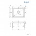 Мийка кухонна Deante Andante, граніт, прямокутник, без крила, 600х520х210мм, чаша - 1, накладна, графіт