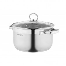 Каструля Ardesto Gemini Bari, скляна кришка, 3.2 л, нержавіюча сталь Каструля Ardesto Gemini Bari, скляна кришка, 3.2 л, нержавіюча сталь