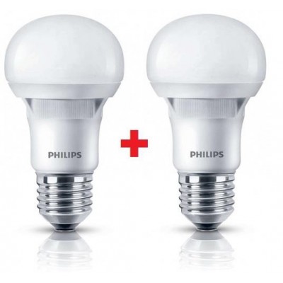 Philips LEDBulb E27 5-40W 230V 3000K A60 Essential (1+1)