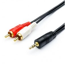 Кабель мультимедійний Jack 3.5mm папа/2RCA папа Atcom (10708) Кабель мультимедійний Jack 3.5mm папа/2RCA папа Atcom (10708)