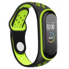 Ремінець до фітнес браслета BeCover Nike Style для Xiaomi Mi Smart Band 5 Black-Green (705152) Ремінець до фітнес браслета BeCover Nike Style для Xiaomi Mi Smart Band 5 Black-Green (705152)