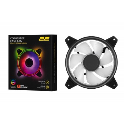 Корпусний вентилятор 2E GAMING Air Cool Infinity M ACF120IMW-ARGB, 120мм, 1200rpm, 3pin, 3pin +5VARGB, 22dBa, чорний