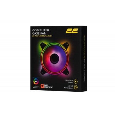 Корпусний вентилятор 2E GAMING Air Cool Infinity M ACF120IMW-ARGB, 120мм, 1200rpm, 3pin, 3pin +5VARGB, 22dBa, чорний