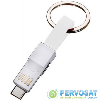Дата кабель USB 2.0 AM to Lightning + Micro 5P + Type-C 0.13m white XoKo (SC-301-WH)