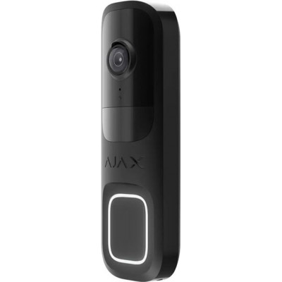 Відеодзвінок Ajax Doorbell, універсальне встановлення, 4 мп, 155° вертикальний 90° горизонтальний, іч 6м, дальнісь виявлення руху 4м, штучний інтелект, wi-fi, чорний