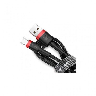 Дата кабель USB 3.1 AM to Type-C 3.0m 2A red-black Baseus (CATKLF-U91)