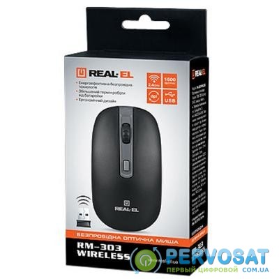Мышка REAL-EL RM-303 black-grey