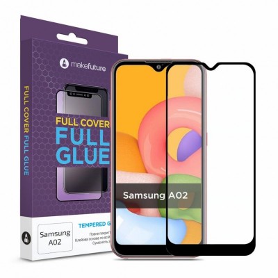 Стекло защитное MakeFuture Samsung A02 Full Cover Full Glue (MGF-SA02)