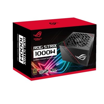 Блок живлення ASUS ROG STRIX (1000W), &gt;90%, 80+ Gold, 135mm, 1xMB 24pin(20+4), 2xCPU 8pin(4+4), 3xMolex, 8xSATA, 6xPCIe 8pin(6+2), Fully Modular, ROG STRIX-1000G