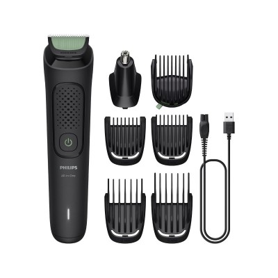 Тример Philips Series 3000, для обличчя, голови, тіла, акум., сталь, чорний