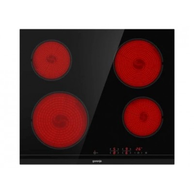 Варильна поверхня Gorenje електрична, 60см, сенсорне упр., чорний