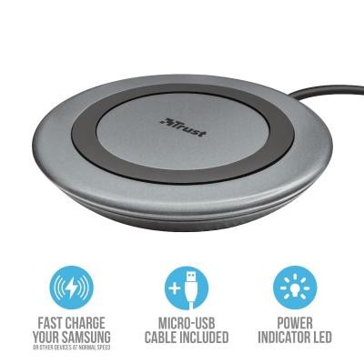 Зарядное устройство Trust Yudo10 Fast Wireless Charger, 10W, Black (22362_TRUST)