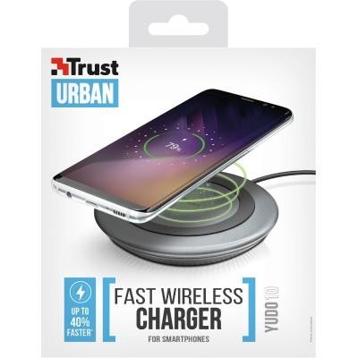 Зарядное устройство Trust Yudo10 Fast Wireless Charger, 10W, Black (22362_TRUST)