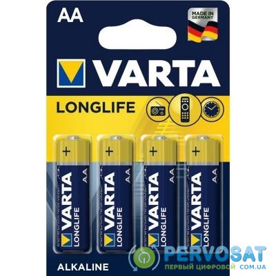 Батарейка Varta AA Longlife LR6 * 4 (04106101414)