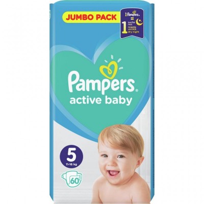 Подгузник Pampers Active Baby Junior Размер 5 (11-16 кг), 60 шт. (8001090948410)