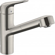 Змішувач для кухні Hansgrohe Focus M42, довж.виливу - 225мм, витяжний, 1важіль, KM150sBox, сталь Змішувач для кухні Hansgrohe Focus M42, довж.виливу - 225мм, витяжний, 1важіль, KM150sBox, сталь