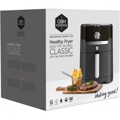 Мультипіч OBH Nordica EasyFry&Grill, 1550Вт, чаша-4.2л, механічне керув., від 40°C до 200°C, пластик, чорний