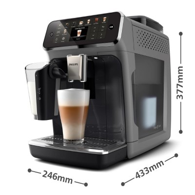 Кавомашина Philips Series 5500, 1.8л, зерно+мелена, автомат.капуч, дисплей, авторецептів -22, холодна кава, сріблясто-чорний