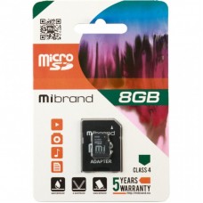 Карта пам'яті Mibrand 8GB microSD class 4 (MICDC4/8GB-A) Карта пам'яті Mibrand 8GB microSD class 4 (MICDC4/8GB-A)