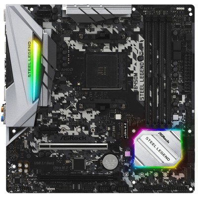 Материнська плата ASRock B450M STEEL LEGEND sAM4 B450 4xDDR4 M.2 HDMI-DP1.2 SPDIF Type C mATX