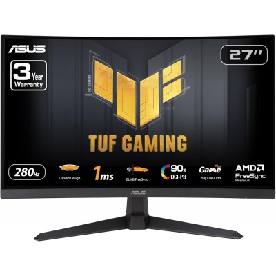 Монітор Asus 27" TUF Gaming VG27VQM1B DVI, 2xHDMI, DP, MM, VA, 280Hz, 1ms, DCI-P3 90%, CURVED, AdaptiveSync