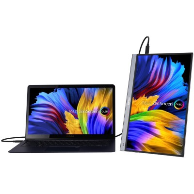 Монітор портативний Asus 15.6&quot; ZenScreen MQ16AH mHDMI, 2xUSB-C, OLED, 1ms, DCI-P3 100%, HDR10, Cover