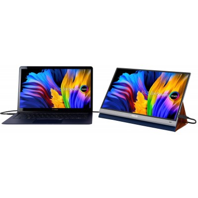 Монітор портативний Asus 15.6&quot; ZenScreen MQ16AH mHDMI, 2xUSB-C, OLED, 1ms, DCI-P3 100%, HDR10, Cover