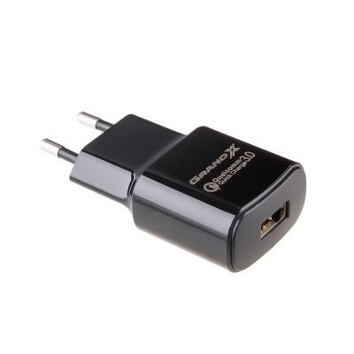Зарядний пристрій Grand-X Quick Charge QС3.0, + cable USB -> Type C, Cu, 4A, 1m (CH-550TC)