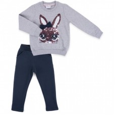 Набір дитячого одягу Breeze з зайчиком з паєток (9981-128G-gray) Набір дитячого одягу Breeze з зайчиком з паєток (9981-128G-gray)