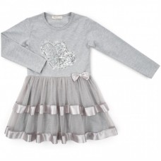 Плаття Breeze з серцями (12687-134G-gray) Плаття Breeze з серцями (12687-134G-gray)