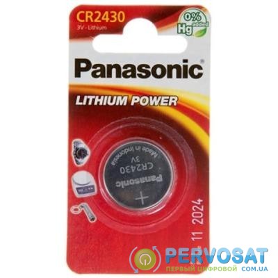 Батарейка PANASONIC CR 2430 * 1 LITHIUM (CR-2430EL/1B)