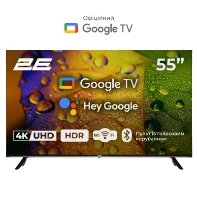 Телевізор 55&quot; 2E LED 4K 60Hz Smart Google TV Black