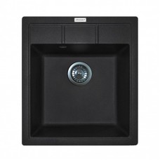 Мийка кухонна Adamant Brick, штучний камінь, квадрат, без крила, 460x515x200мм, чаша - 1, врізна, чорний