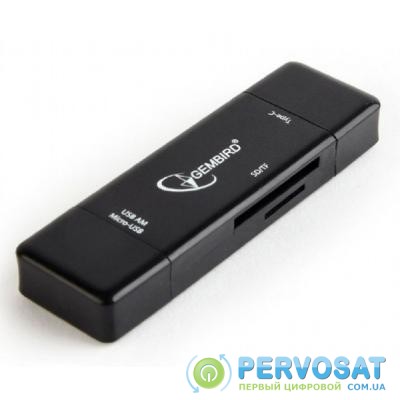 Считыватель флеш-карт GEMBIRD USB/micro USB SD/TF (UHB-CR3IN1-01)