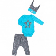 Боді Miniworld зі штанцями і шапочкою з зайчиком (15013-74B-blue) Боді Miniworld зі штанцями і шапочкою з зайчиком (15013-74B-blue)