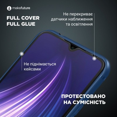 Стекло защитное MakeFuture Samsung A22 Full Cover Full Glue (MGF-SA22)