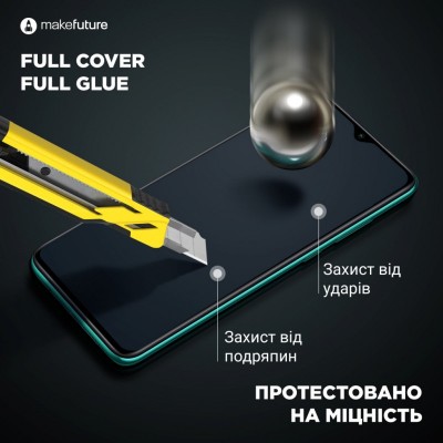 Стекло защитное MakeFuture Samsung A22 Full Cover Full Glue (MGF-SA22)