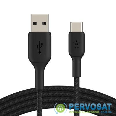Дата кабель Belkin USB 2.0 AM to Type-C 2.0m BRAIDED black (CAB002BT2MBK)
