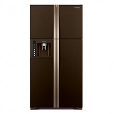 Холодильник с верхней мороз. HITACHI R-W720PUC1GBW, 184х75х91см, 4 дв., Х- 426л, М- 156л, A+, NF, Інвертор, Коричневий (скло)