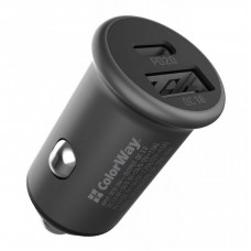 Зарядний пристрій ColorWay 2USB Car (Type-C PD20W + USB QC3.0 ) (38W) Gray (CW-CHA029PD-GR) Зарядний пристрій ColorWay 2USB Car (Type-C PD20W + USB QC3.0 ) (38W) Gray (CW-CHA029PD-GR)
