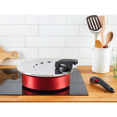 Кришка із захистом від розбризкування Tefal Ingenio, 20-28см, нержавіюча сталь, пластик