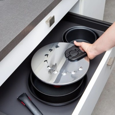 Кришка із захистом від розбризкування Tefal Ingenio, 20-28см, нержавіюча сталь, пластик